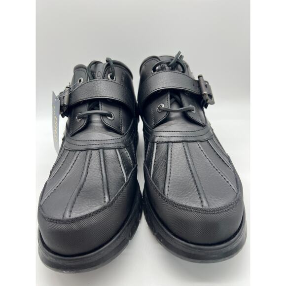 Polo Ralph Lauren Dover III Black Leather Lace Up Buckle Boots Men’s Size 14D - Picture 10 of 16